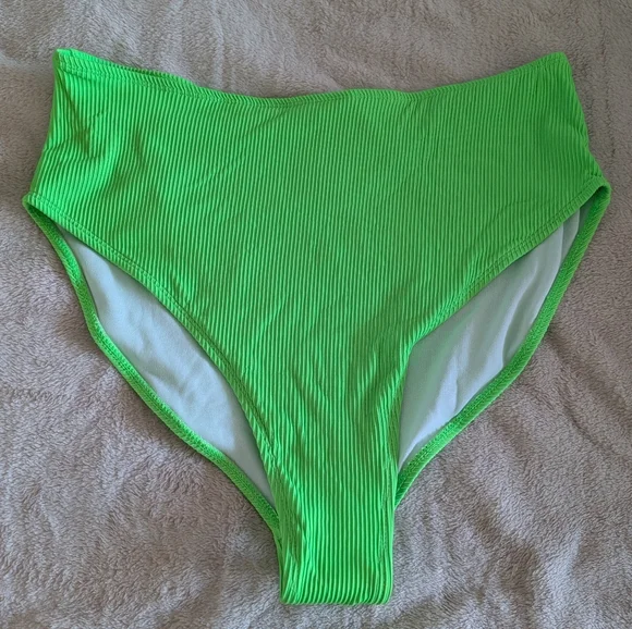 Neon Green Ribbed Bikini Set - Picture 5 of 5